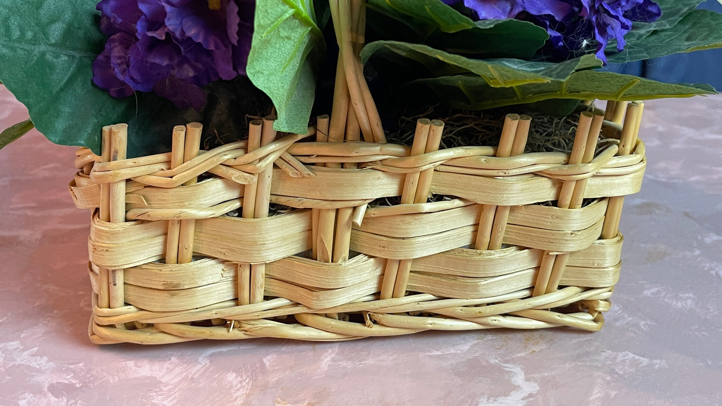 RENTAL FLOWERS PURPLE VIOLET FLORAL BASKET