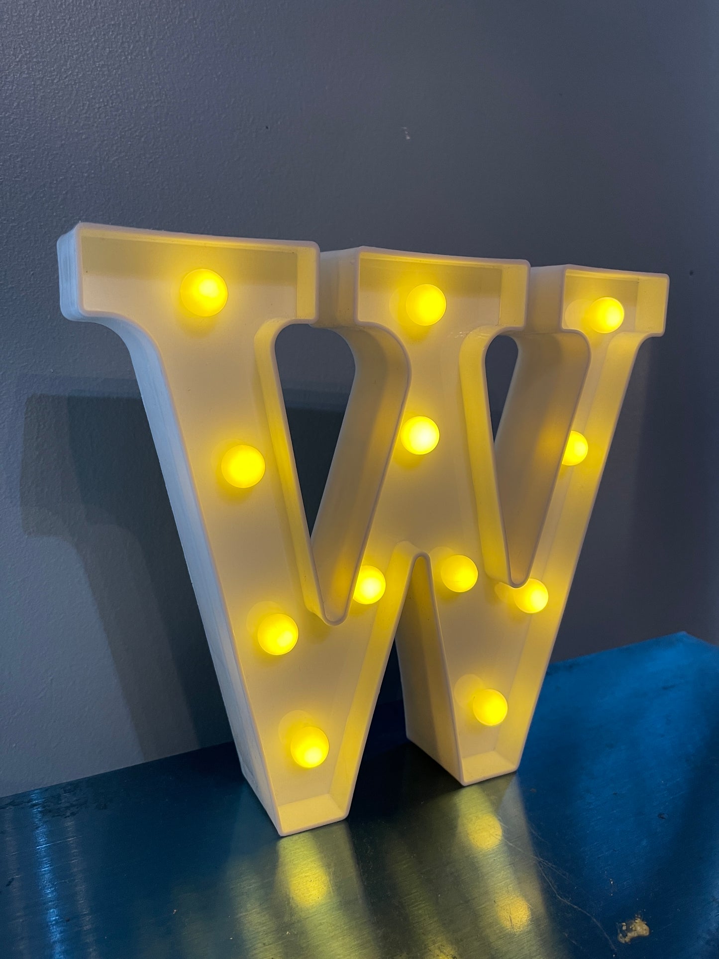 White Letter “W” lighted RENTAL