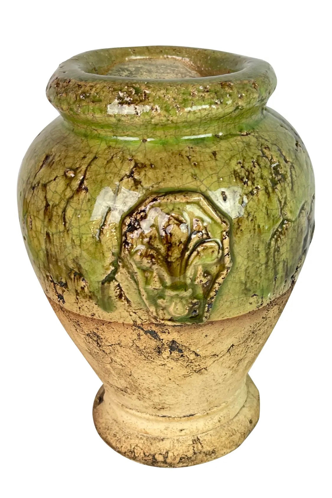 POTTERY RENTAL Handcrafted Glazed Pottery Green Water Vessel Vase