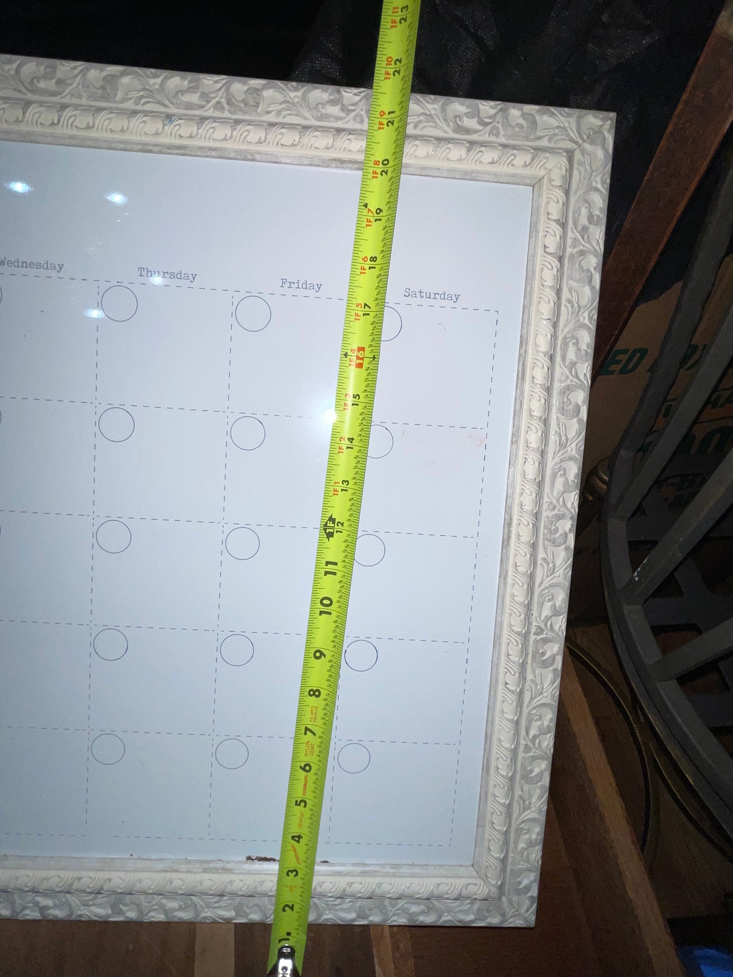 SIGN RENTAL FRENCH WHITE ORNATE MONTH CALENDAR WEDDING PLANNING