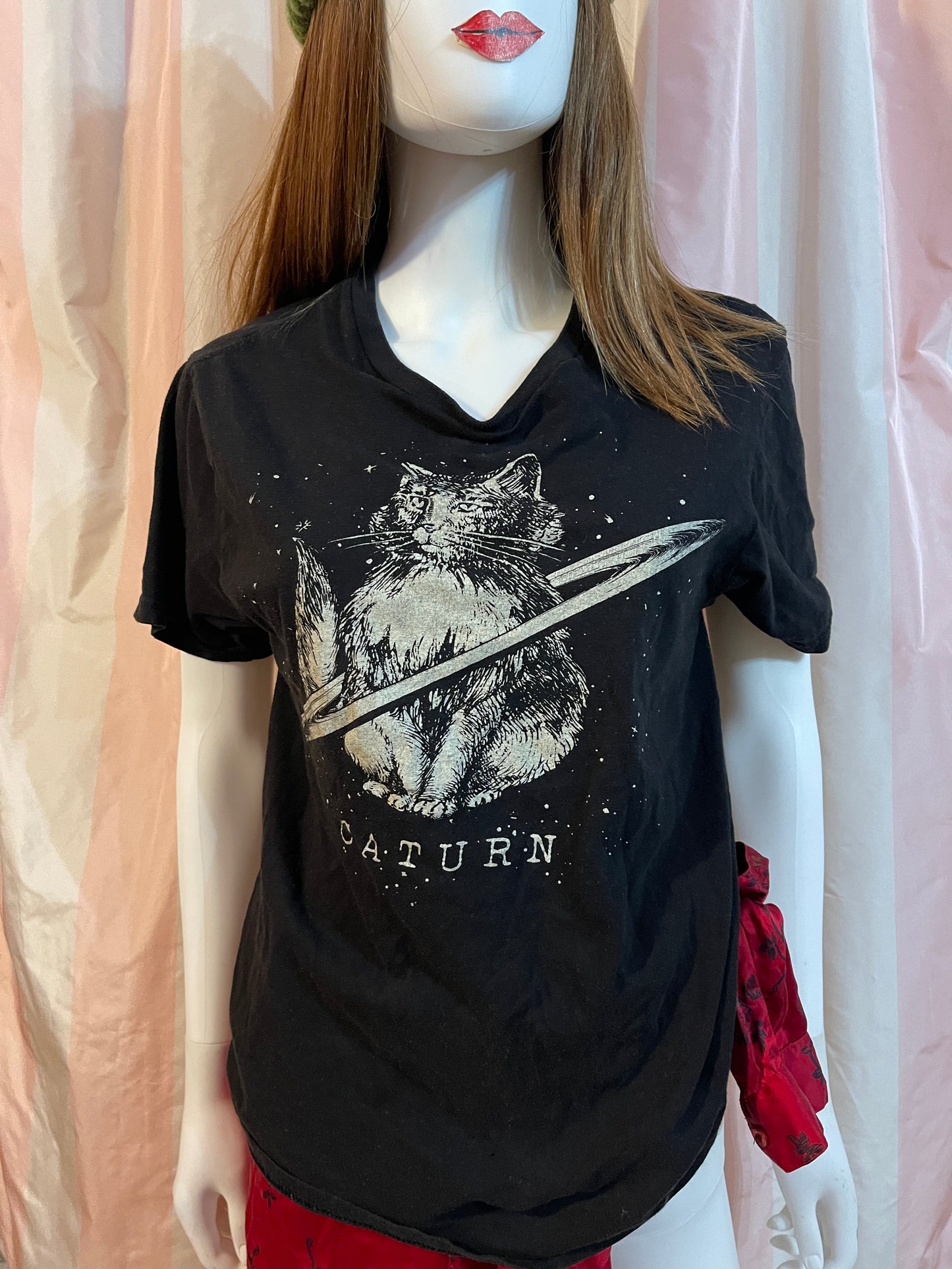 Black Tee & Red Sarong