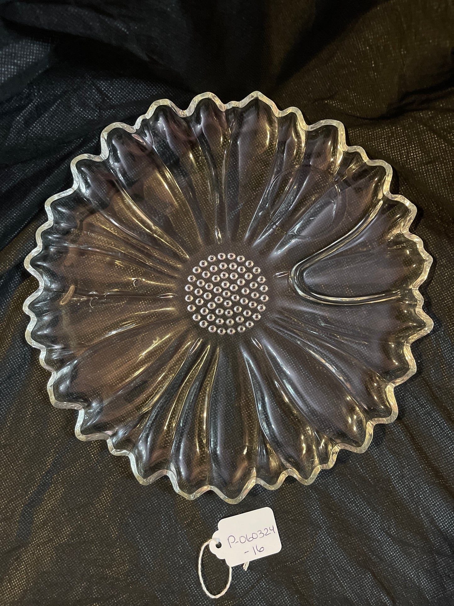 DISHES RENTAL Vintage Glass Flower Plates serving serveware