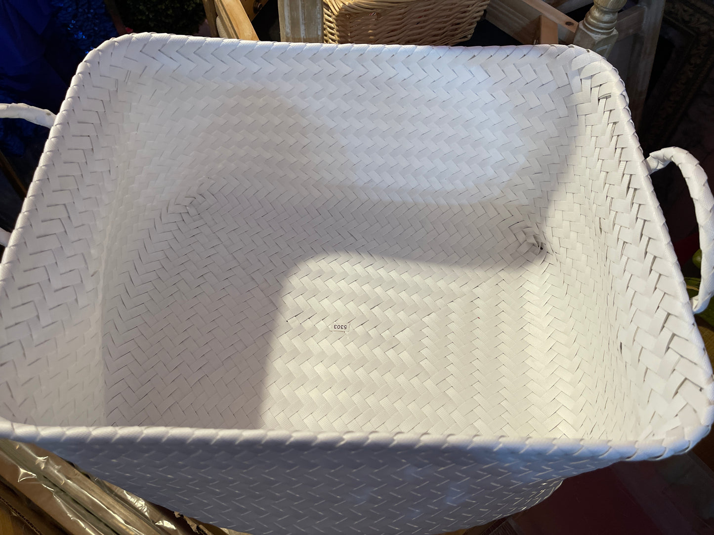 Rental woven white basket