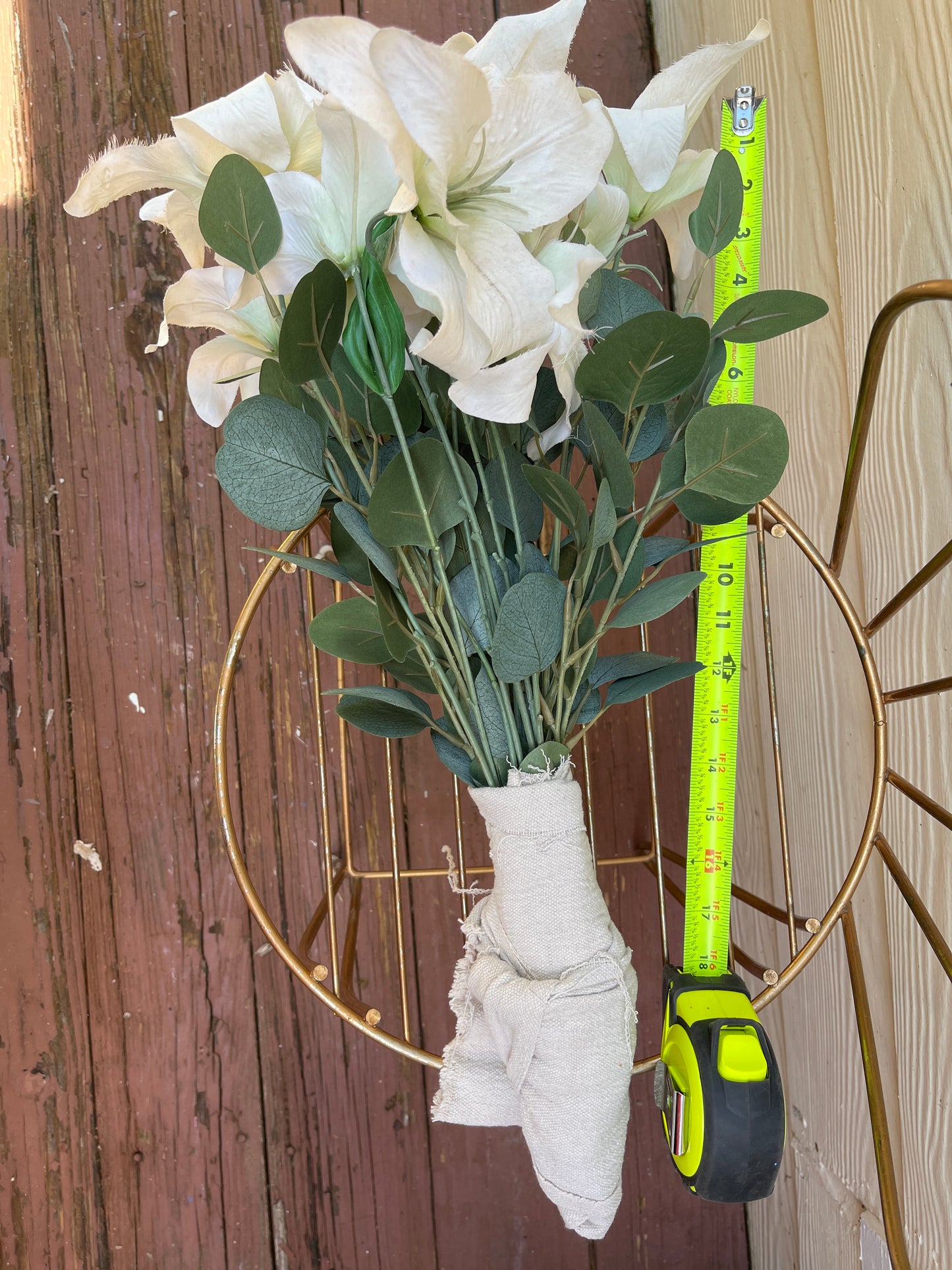 RENTAL FLOWERS MAGNOLIA BRIDAL BOUQUET WHITE LILY LILIES EUCALYPTUS