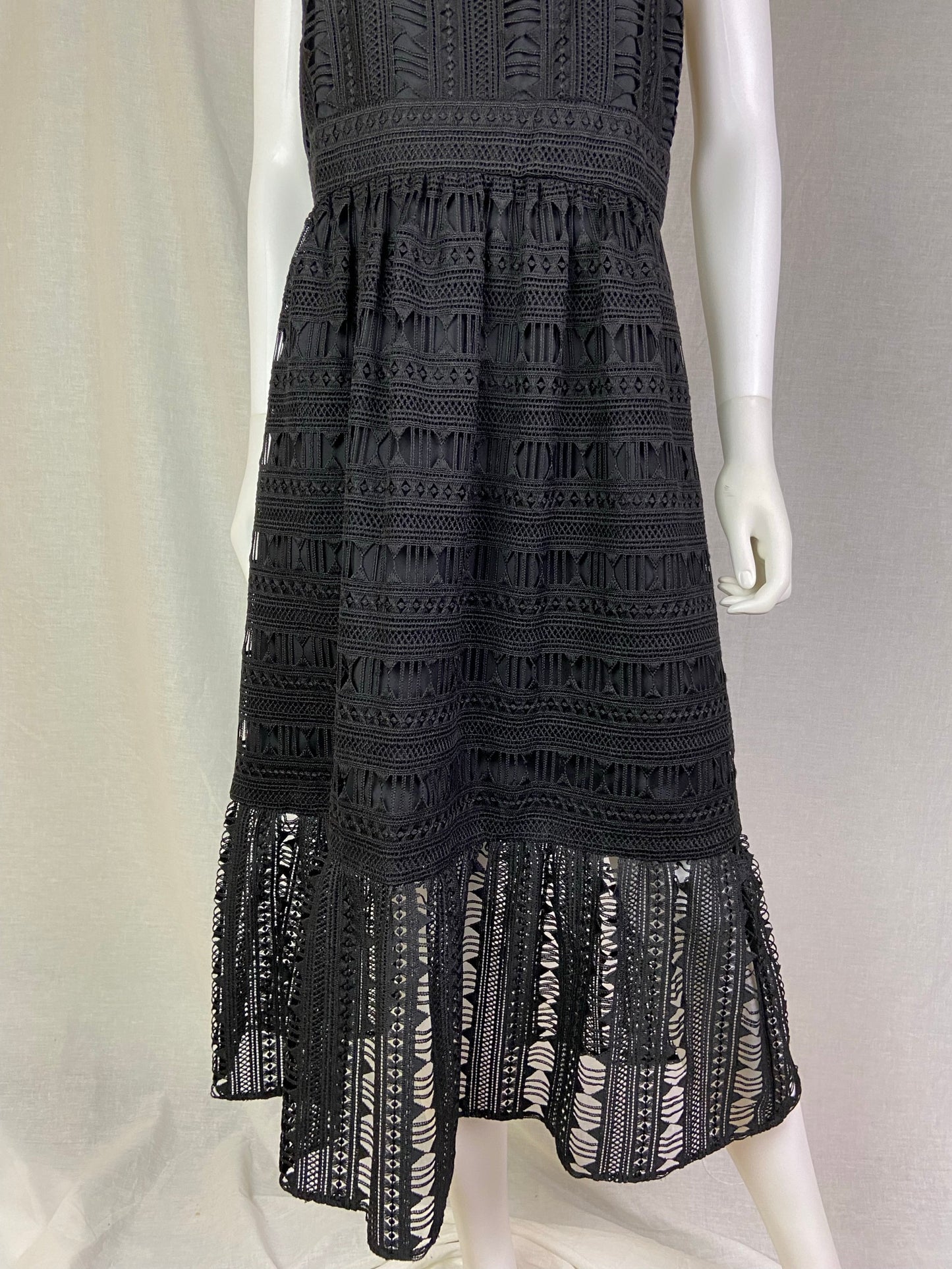 Nicole Miller Black Lace Woven Dress NWT ABBY ESSIE STUDIOS