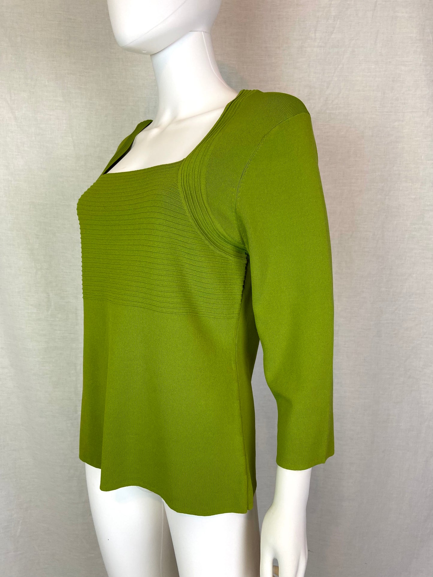 Lime Green Stretch Sweater XL ABBY ESSIE STUDIOS