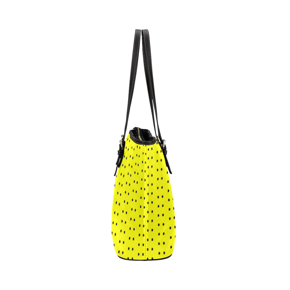 Polka Stripe Jane Leather Tote Bag e-joyer