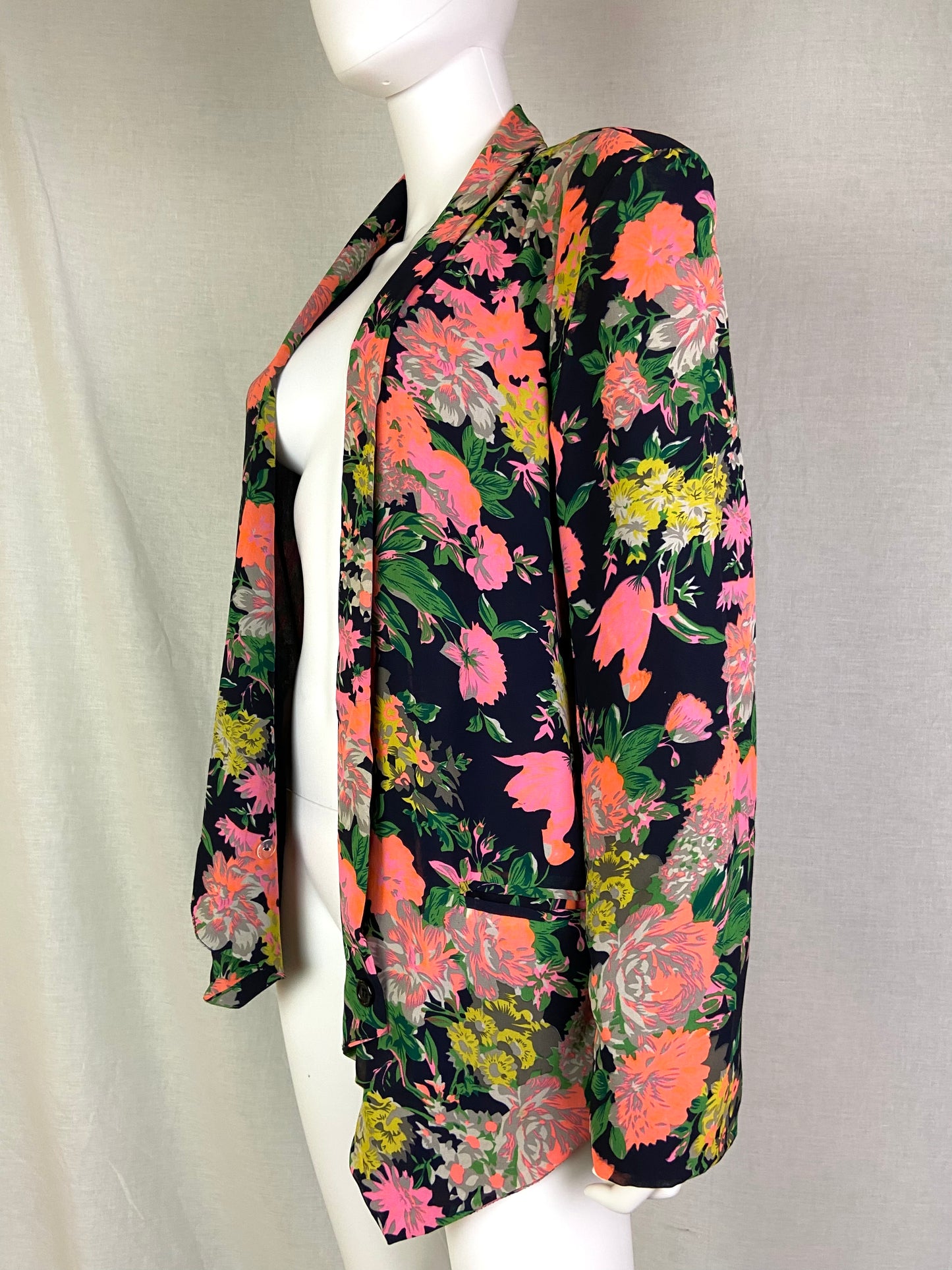 Cartonner Floral Black Pink Jacket ABBY ESSIE STUDIOS