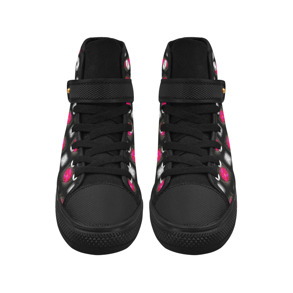 bling hearts diamonds black pink red 5028 x 5008 2 Aquila Strap Women's Shoes (Model 1202) e-joyer