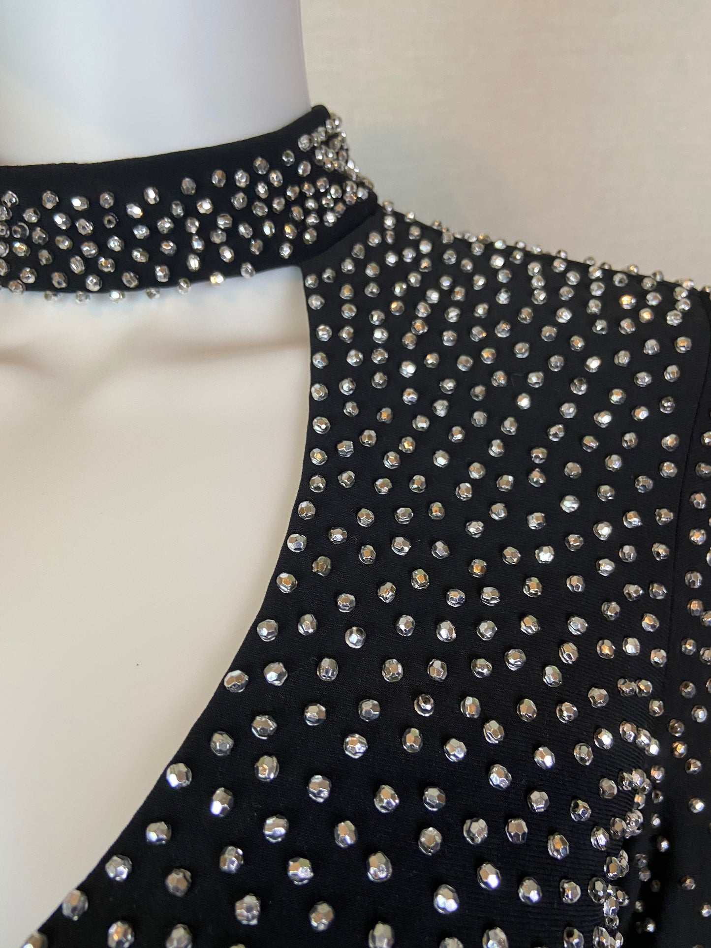 Studded Black Silver Goth Dress M ABBY ESSIE STUDIOS