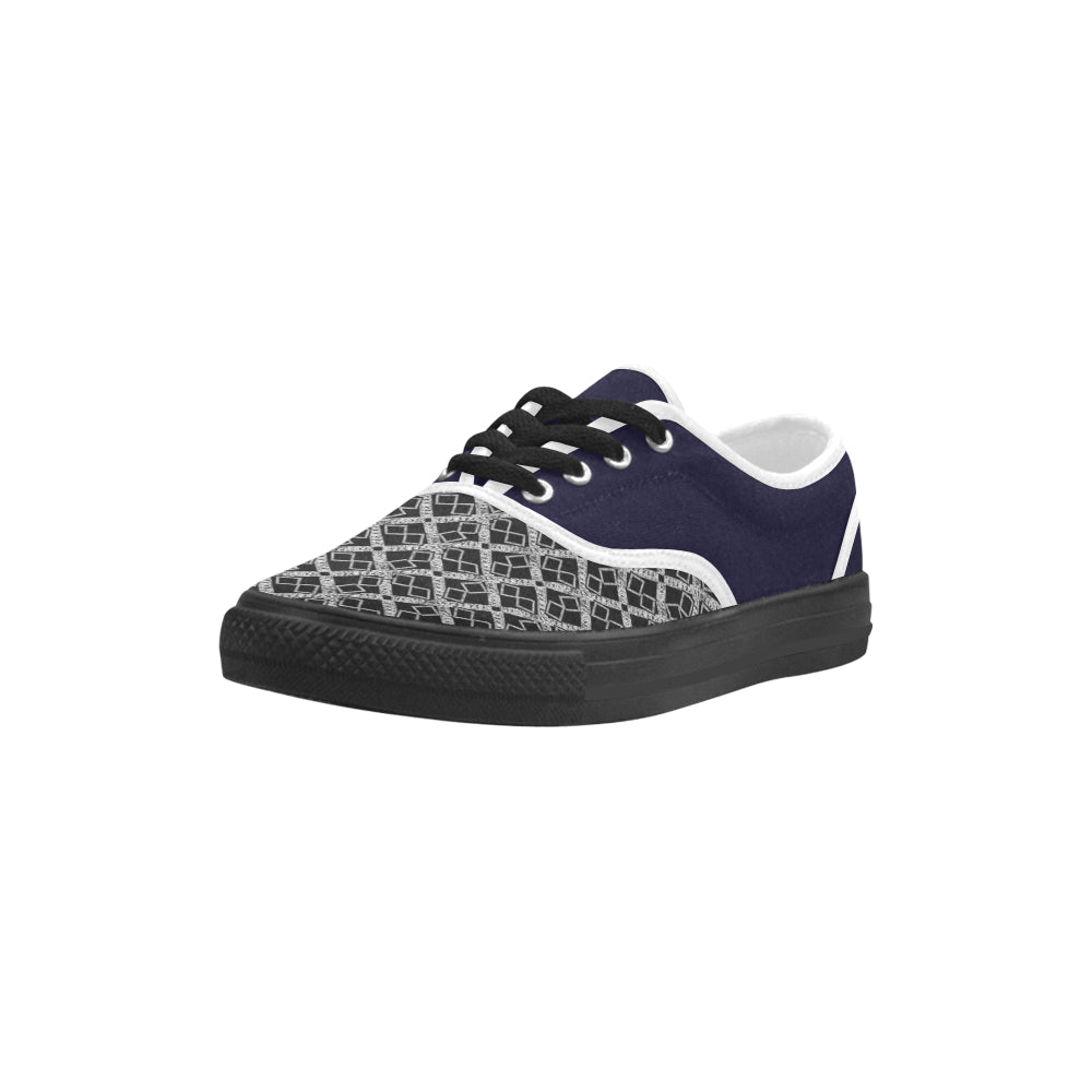 white trim Aries Women's Canvas Shoes (Model 029) e-joyer