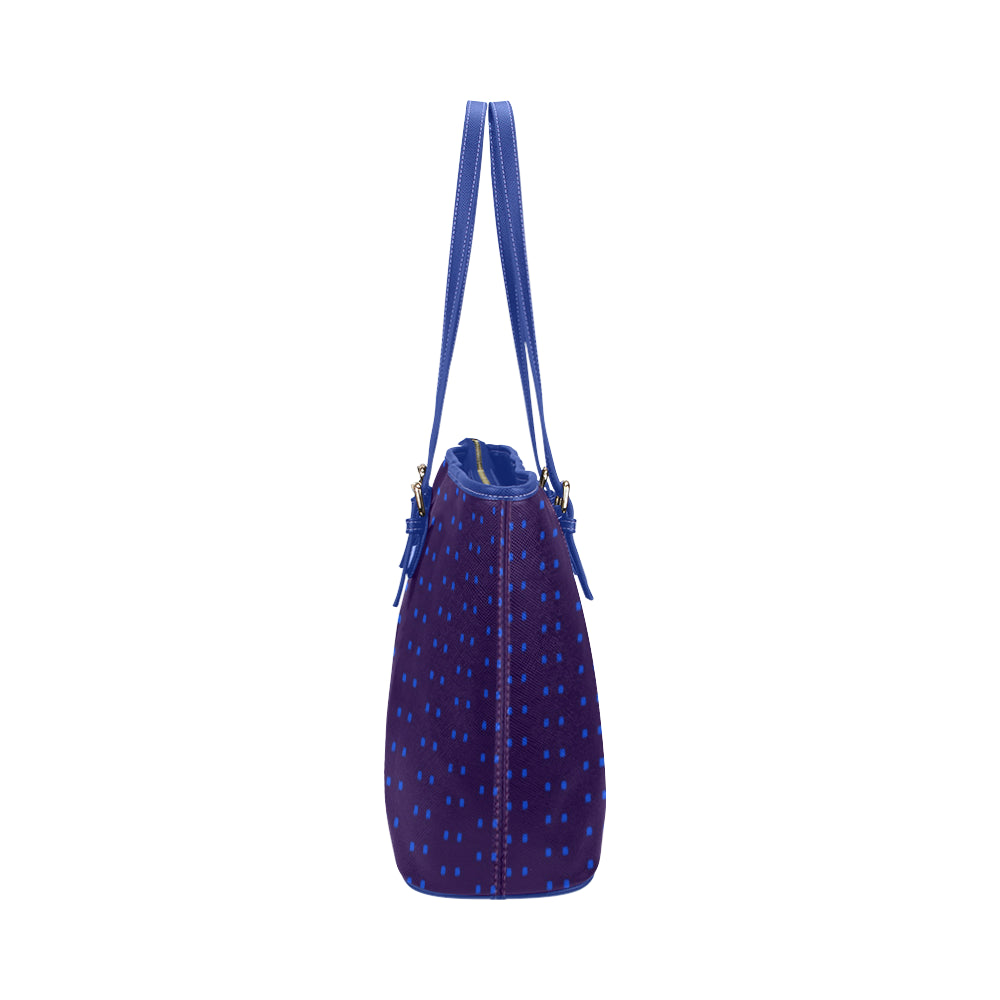 Polka Stripe Jane Leather Tote Bag /Small e-joyer