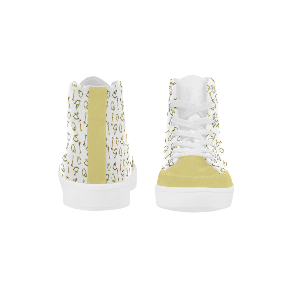 brass treasures suede canvas high top sneaker Herdsman High Top Shoes for Women (Model 038) e-joyer