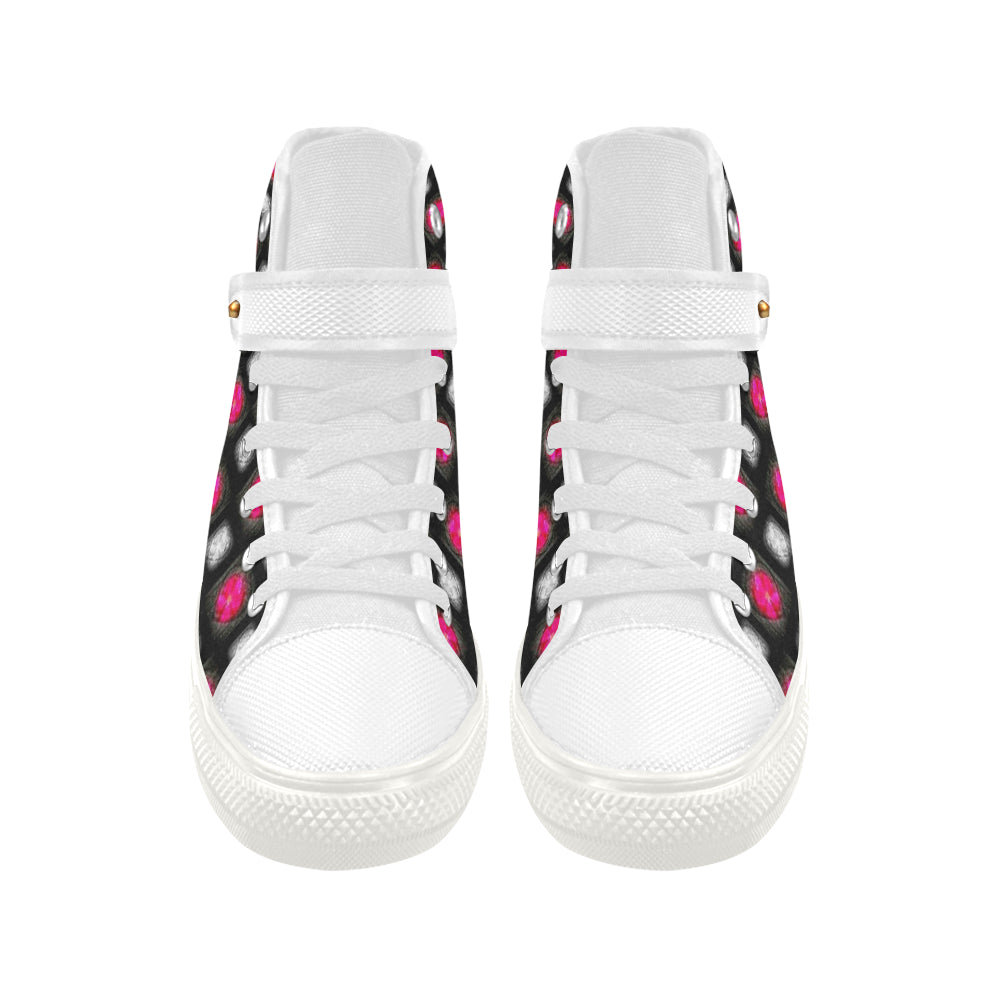 bling hearts diamonds black pink red 5028 x 5008 2 Aquila Strap Women's Shoes (Model 1202) e-joyer