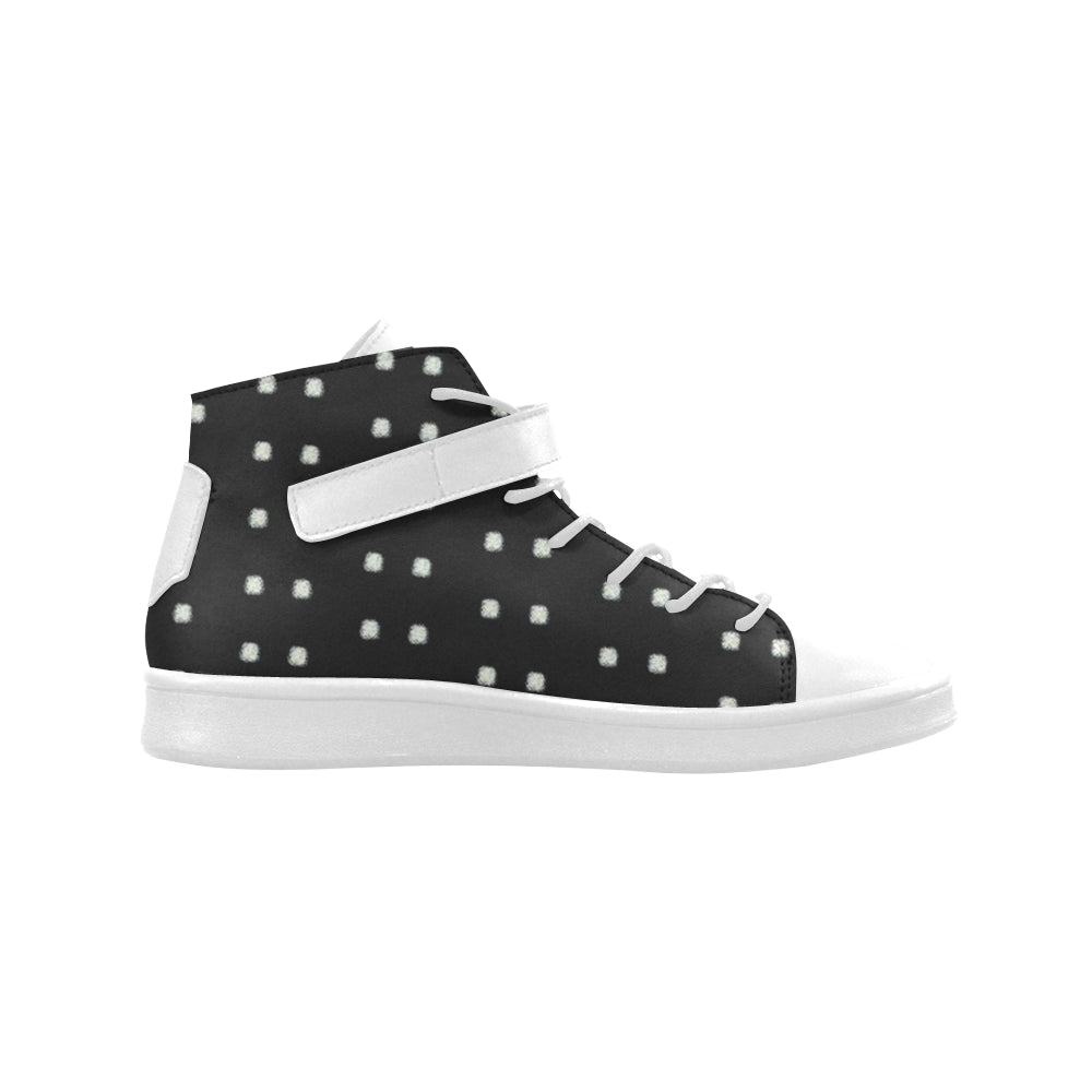 Polka Stripe Leather High Top Shoes e-joyer