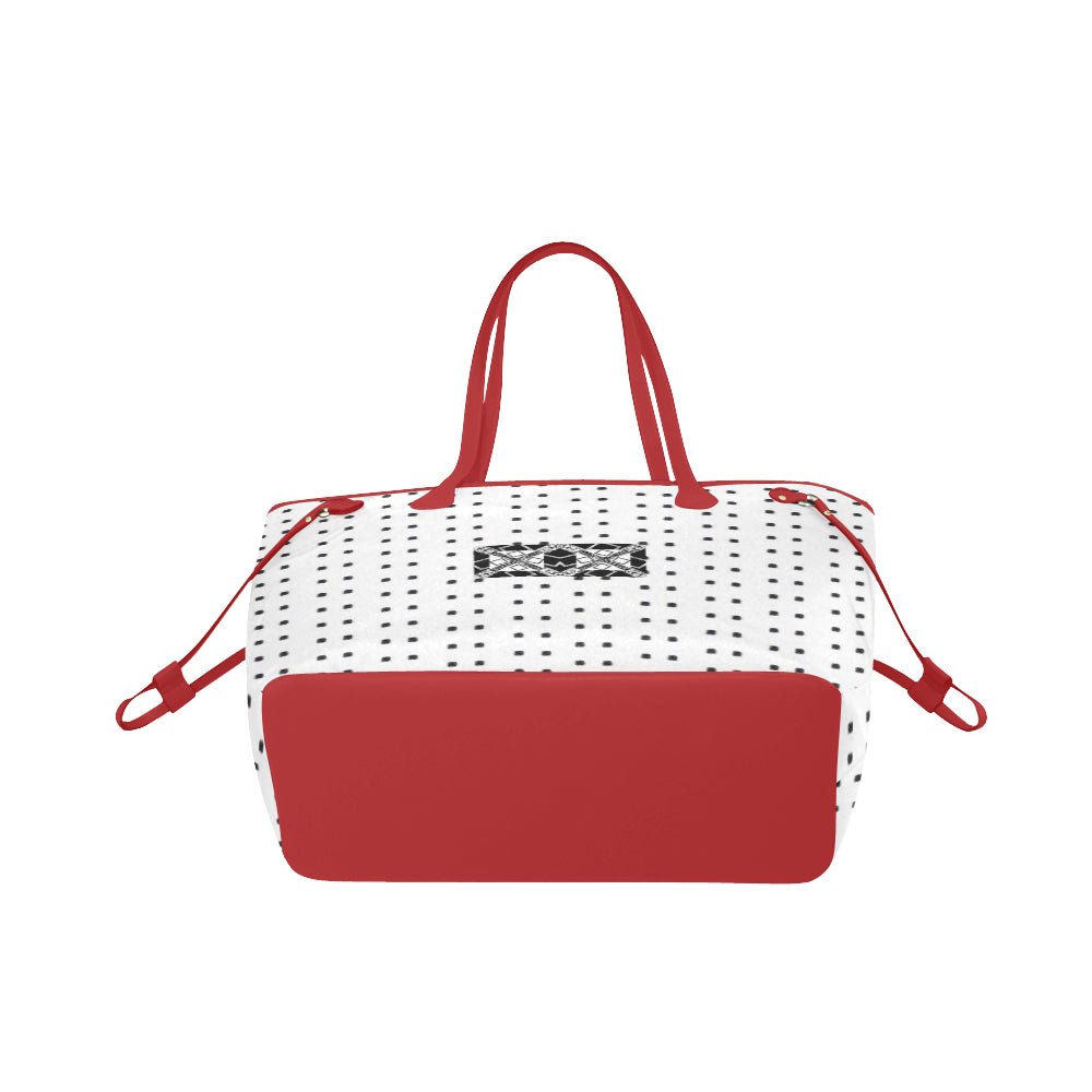 Polka Stripe Cassie Canvas Tote Bag e-joyer