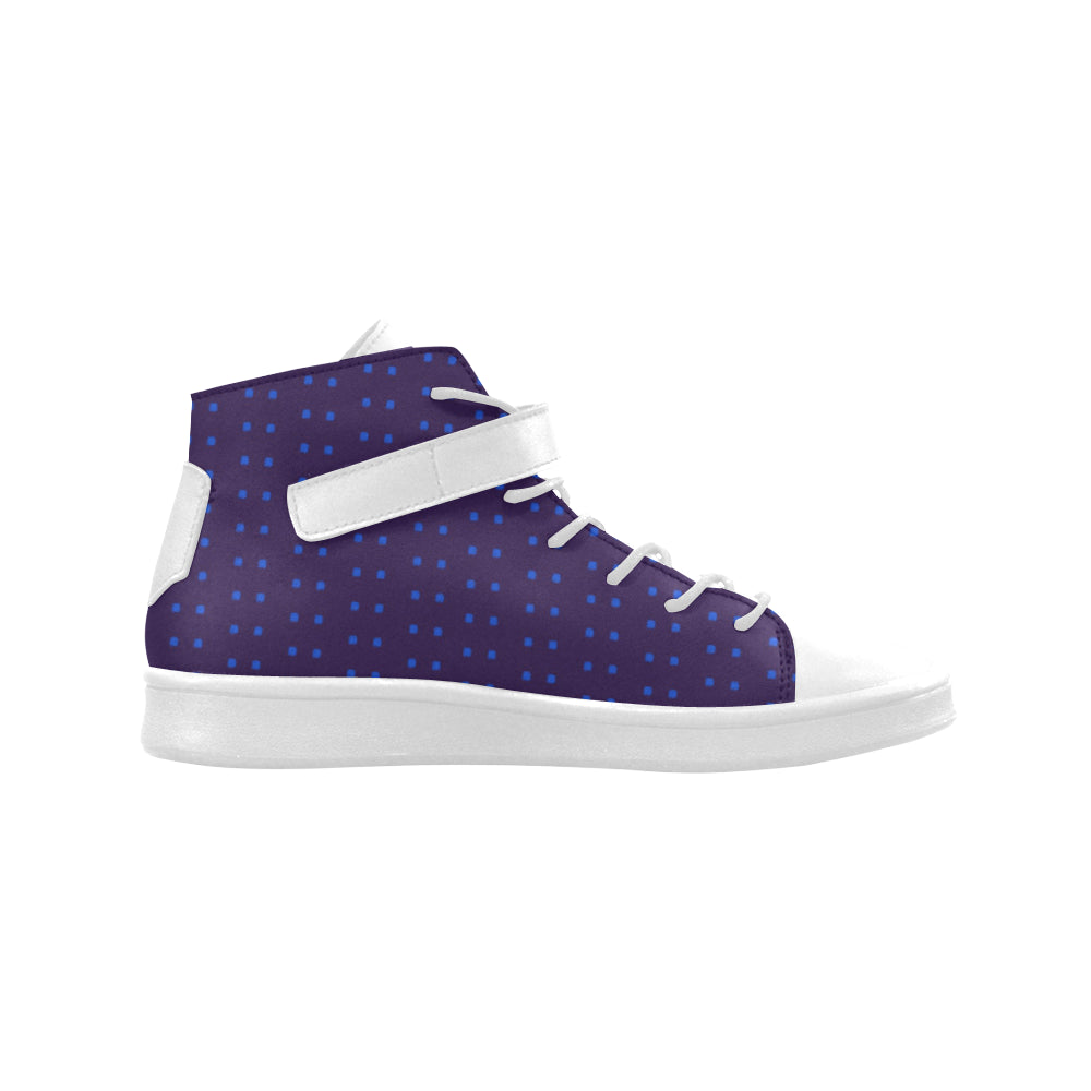 Polka Stripe Leather High Top Shoes e-joyer