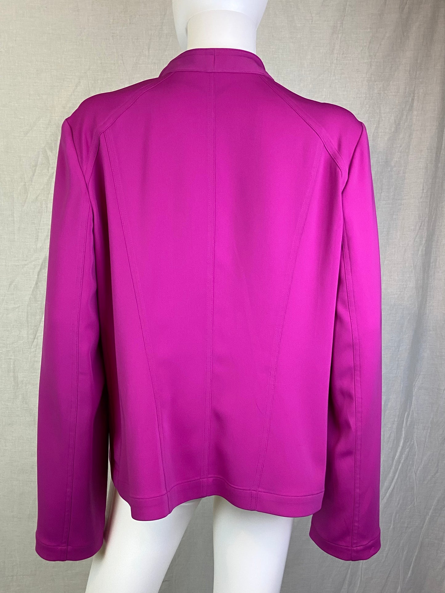 Calvin Klein Pink Violet Asymetrical Zipper Blazer ABBY ESSIE STUDIOS