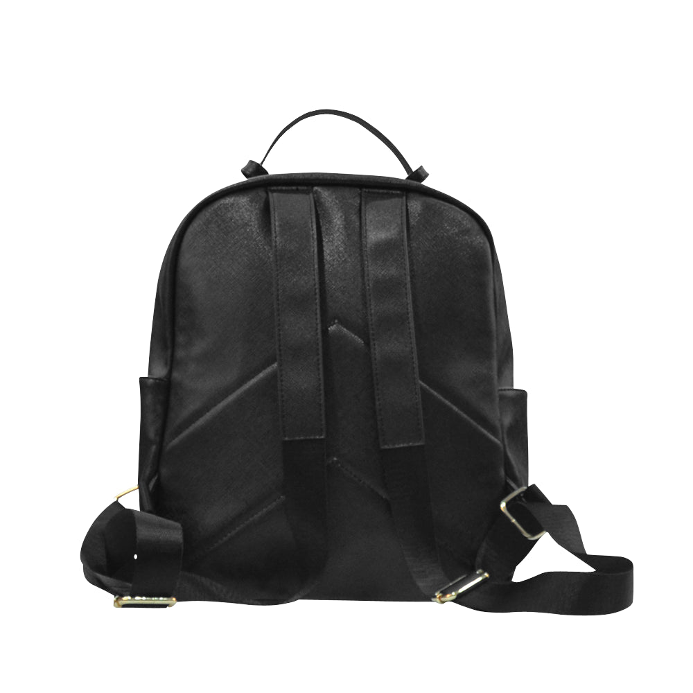Yellow Abstract Coed Leather Backpack e-joyer