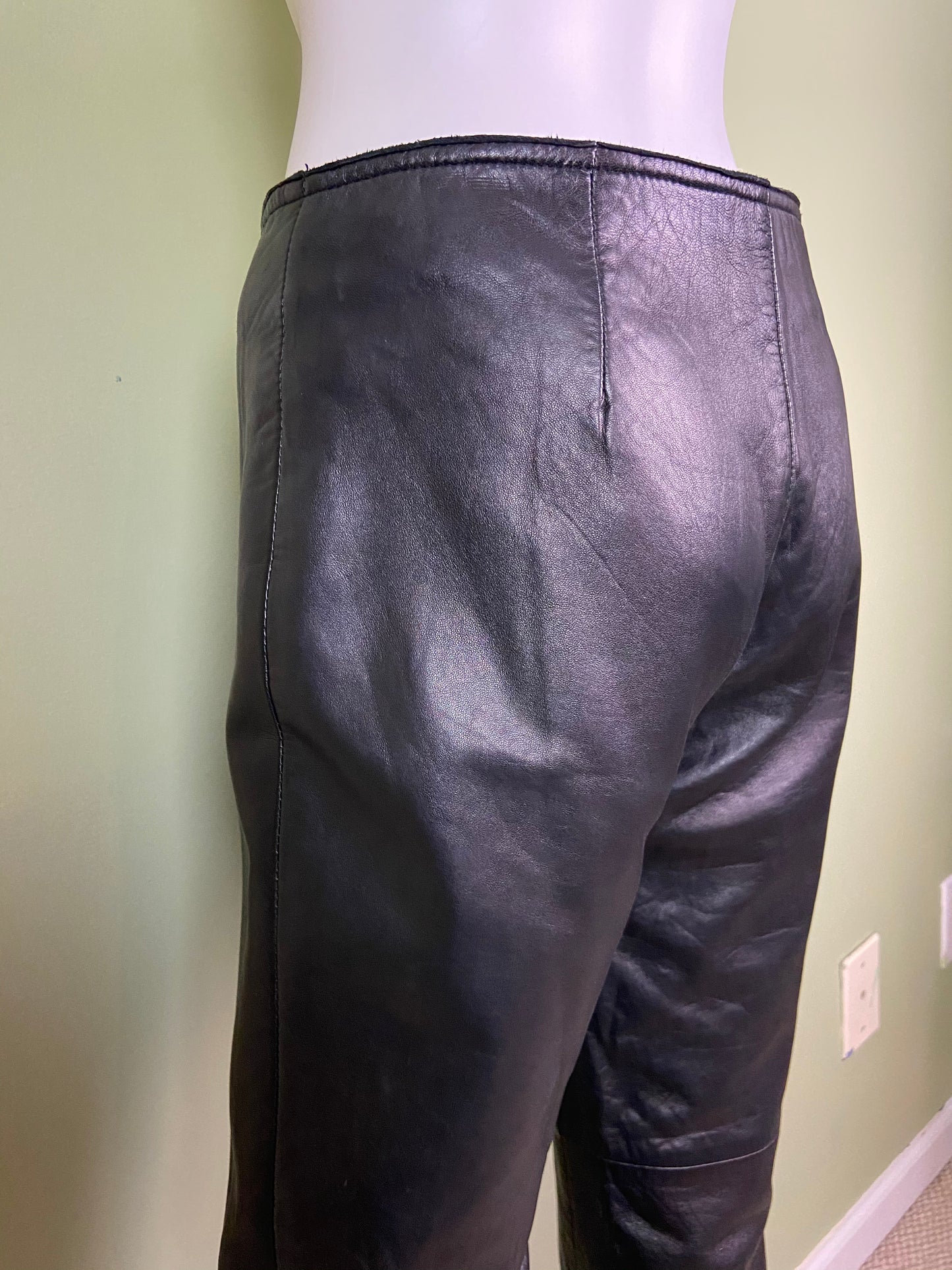 Black Leather Boot Cut Rock Star Pants Abby Essie