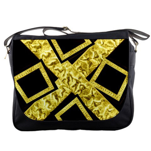 Gold Logo Large Messenger Bag Abby Essie