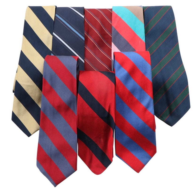 MENS Striped Designer Silk Ties Lot ABBY ESSIE STUDIOS