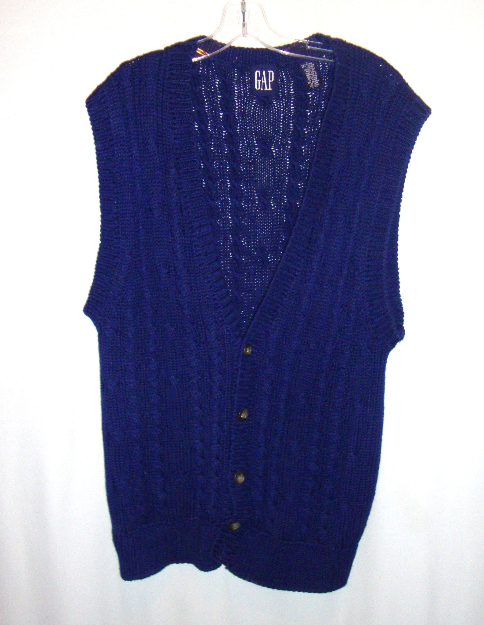 Vintage Gap Navy Blue Cable Knit Sweater Vest Large – SUGA LANE