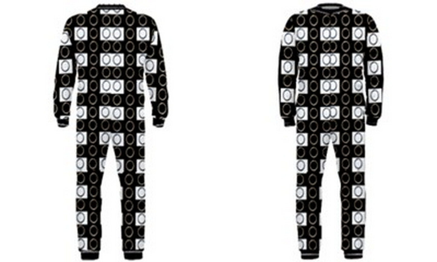 S. Lane Bling Games Checkerboard Jumpsuit - Black White ABBY ESSIE