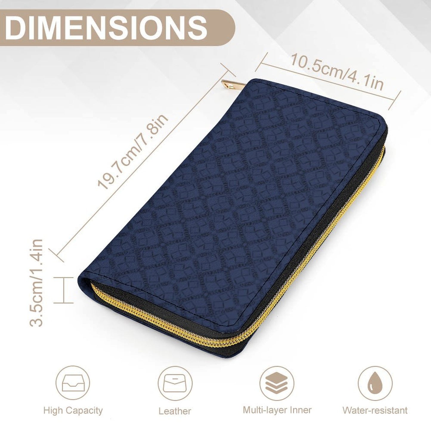 Leather Wallet with Zipper