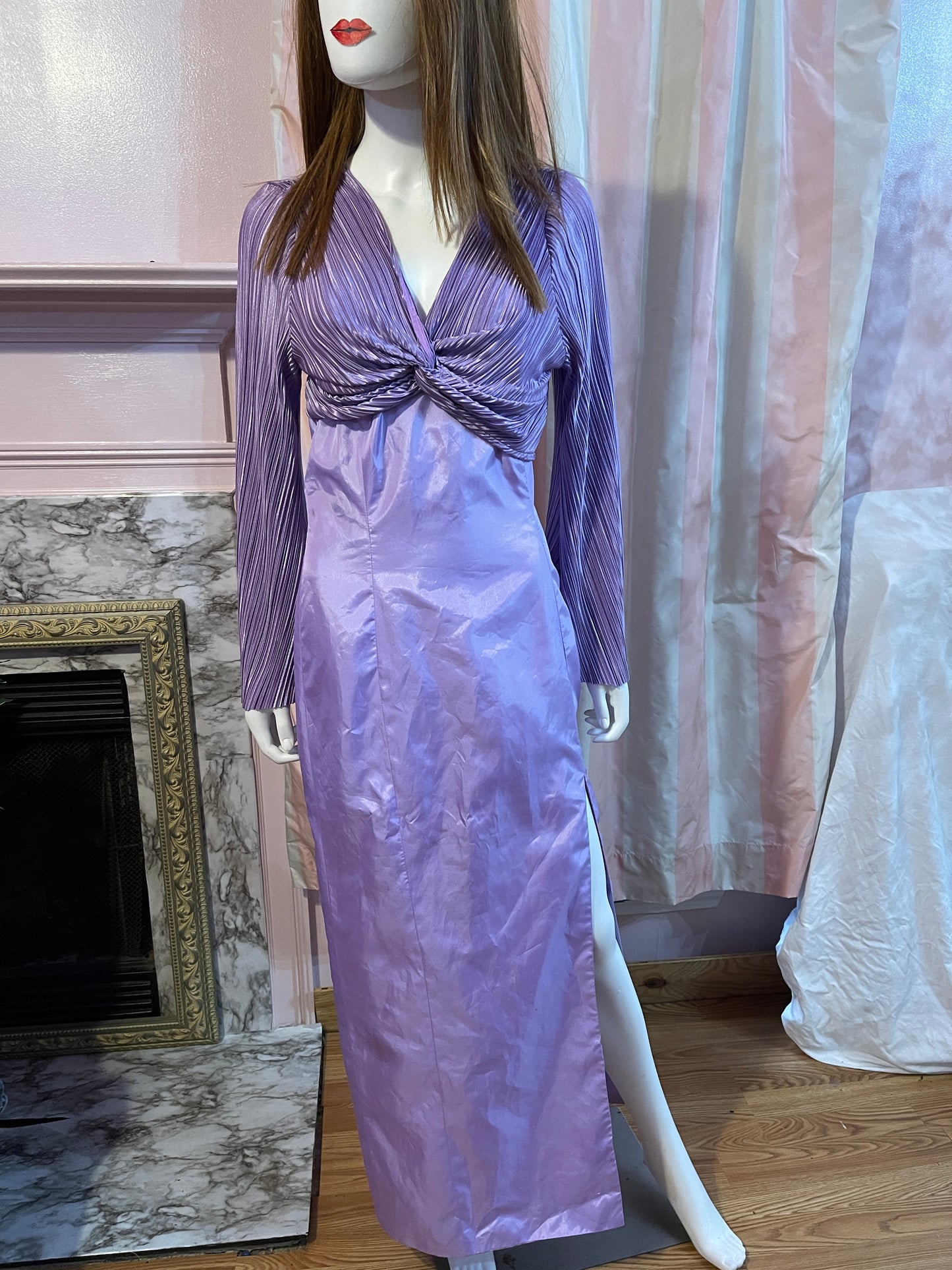 Vintage Purple Gown & Purple Bolero Crop Top