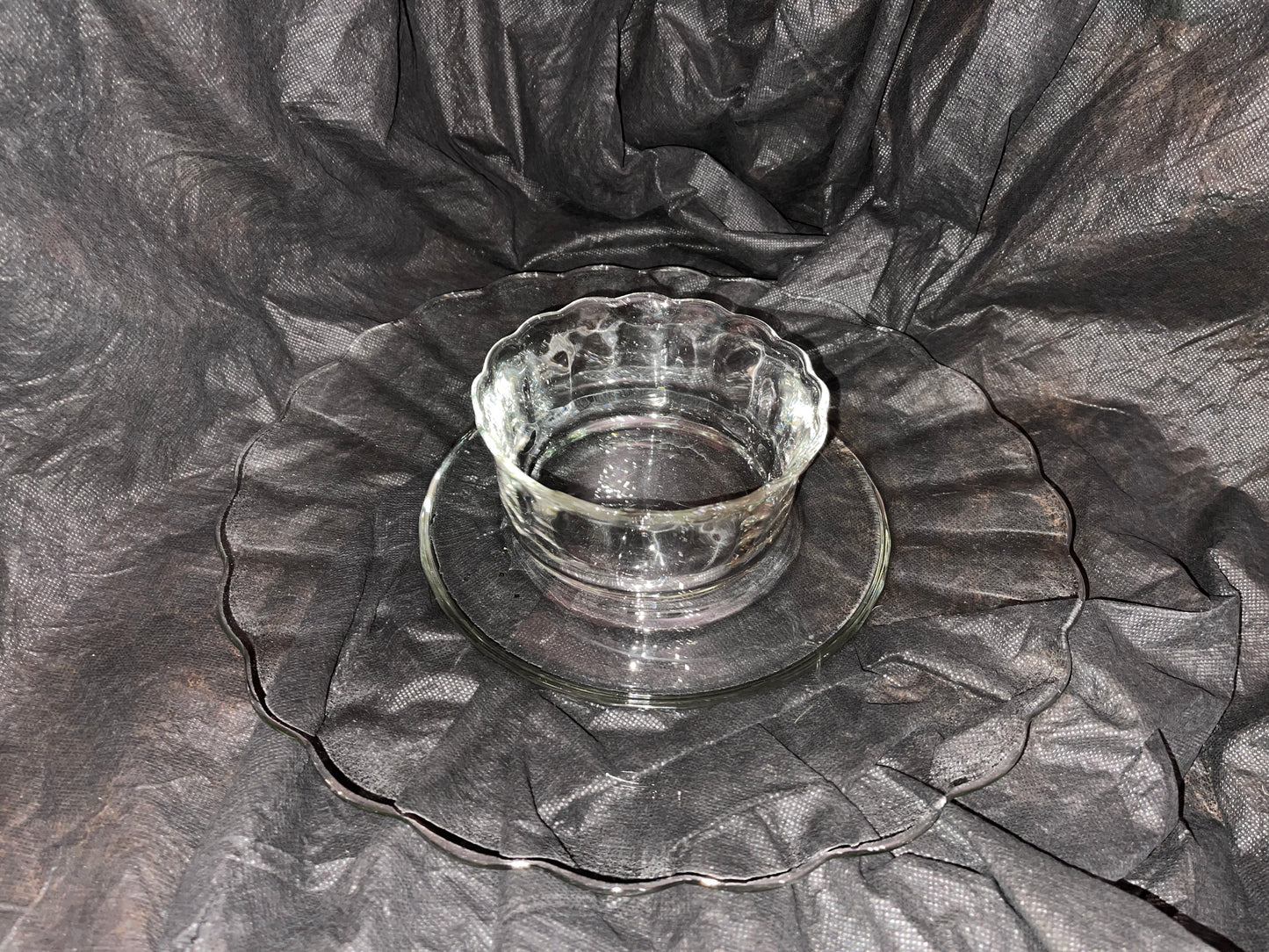 DISH RENTAL VINTAGE GLASS CHIP DIP SERVING PLATTER PLATE