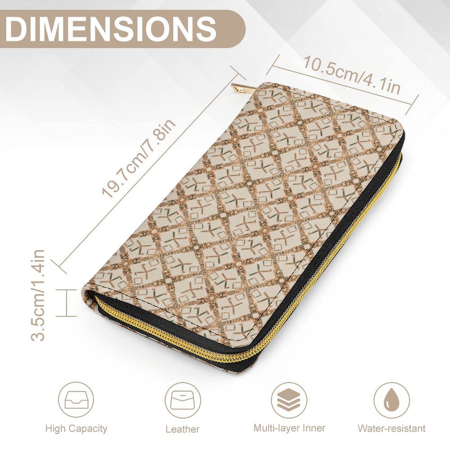 Leather Wallet with Zipper