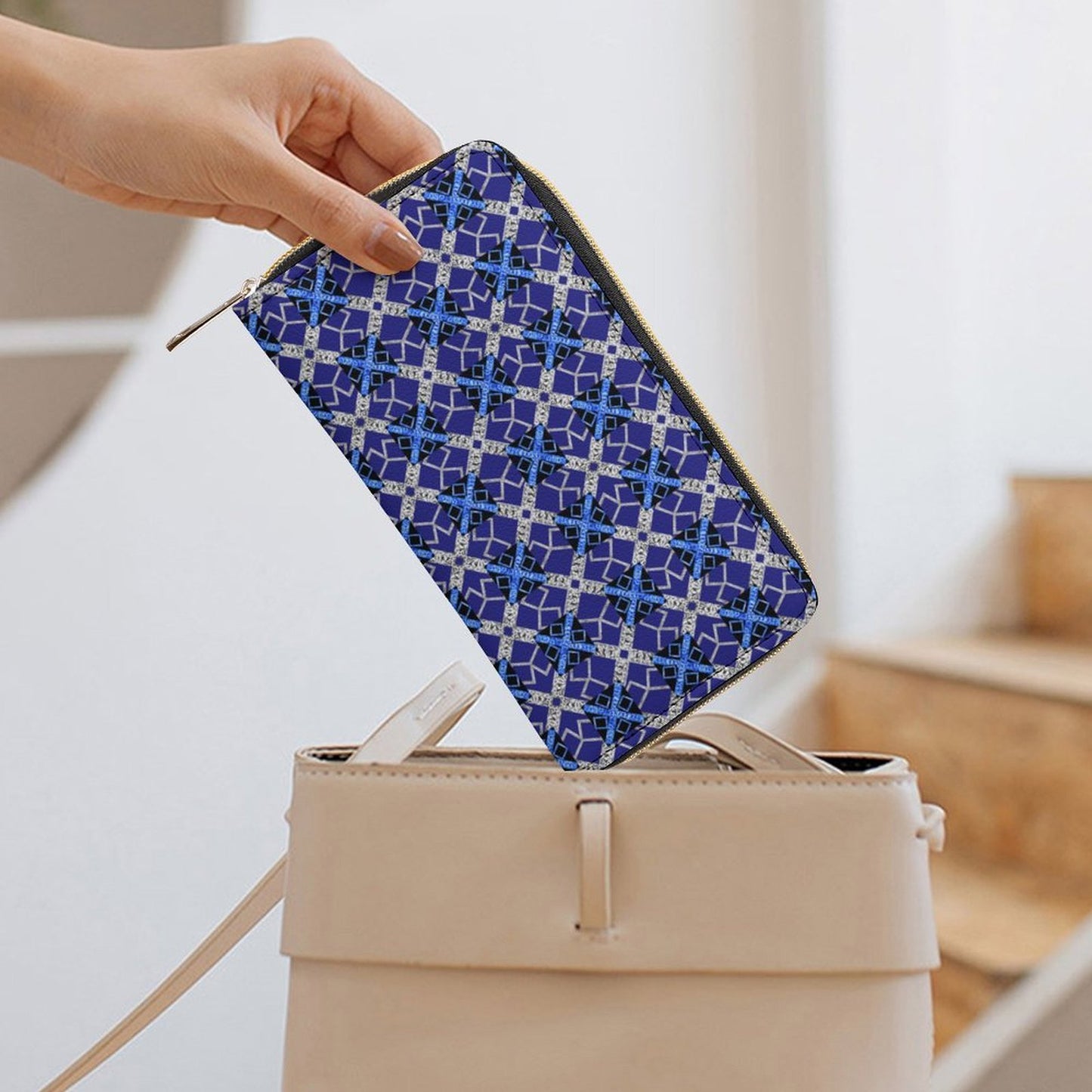 Leather Wallet with Zipper