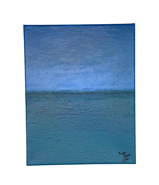 RENTAL Blue Green Water Seascape Original Painting H2o #107