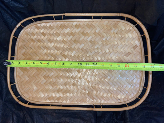 RENTAL VINTAGE WICKER WOVEN TRAY SERVING