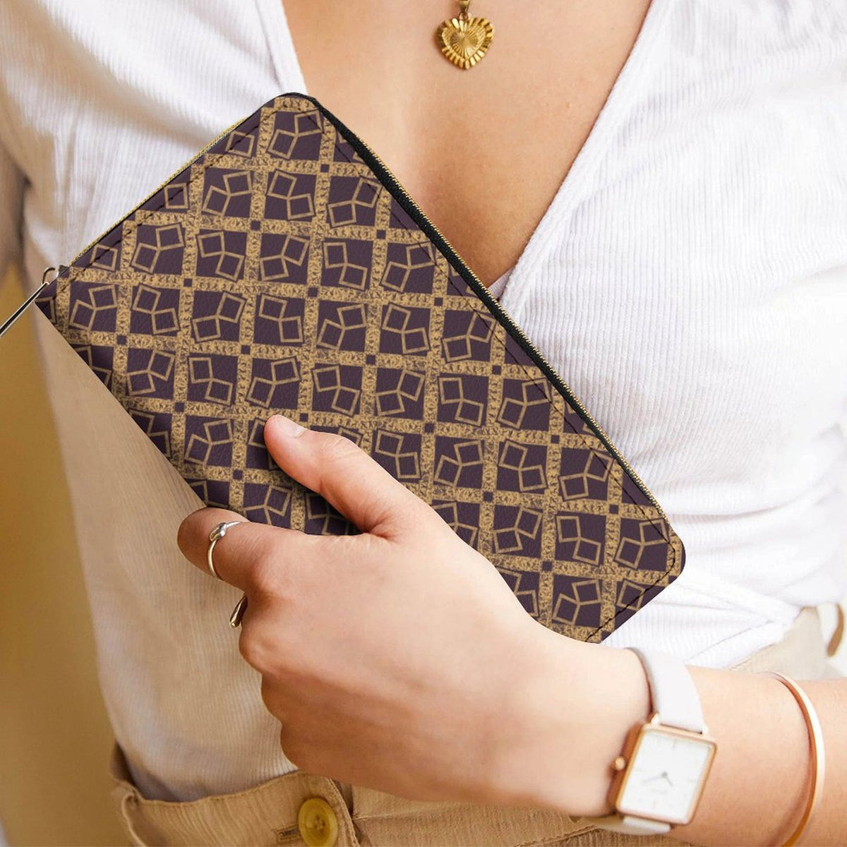 Leather Zipper Wallet
