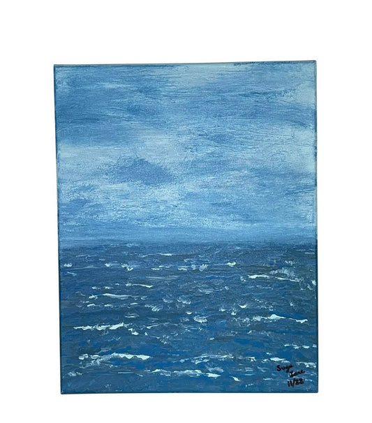 RENTAL Blue Water Seascape Original Painting H2o #102