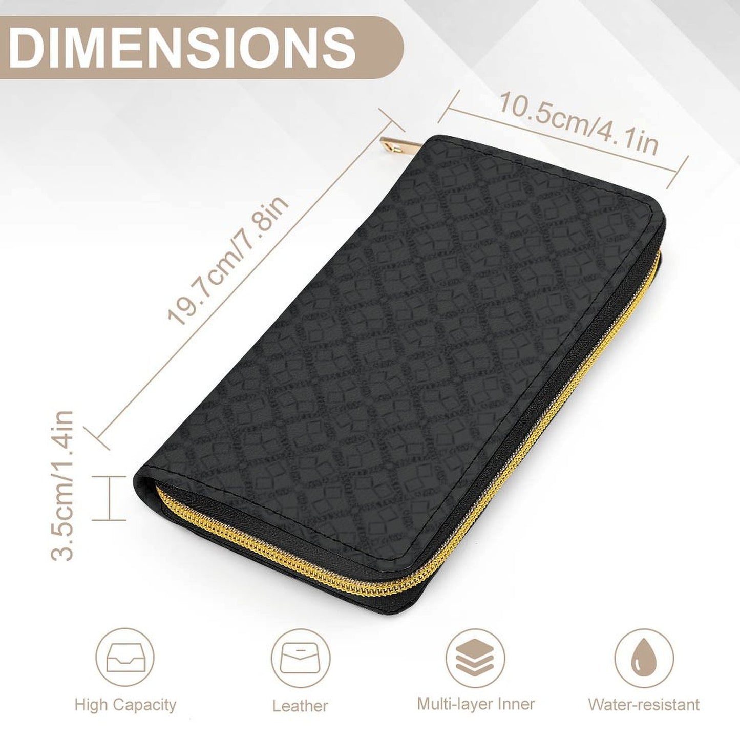 Leather Wallet with Zipper
