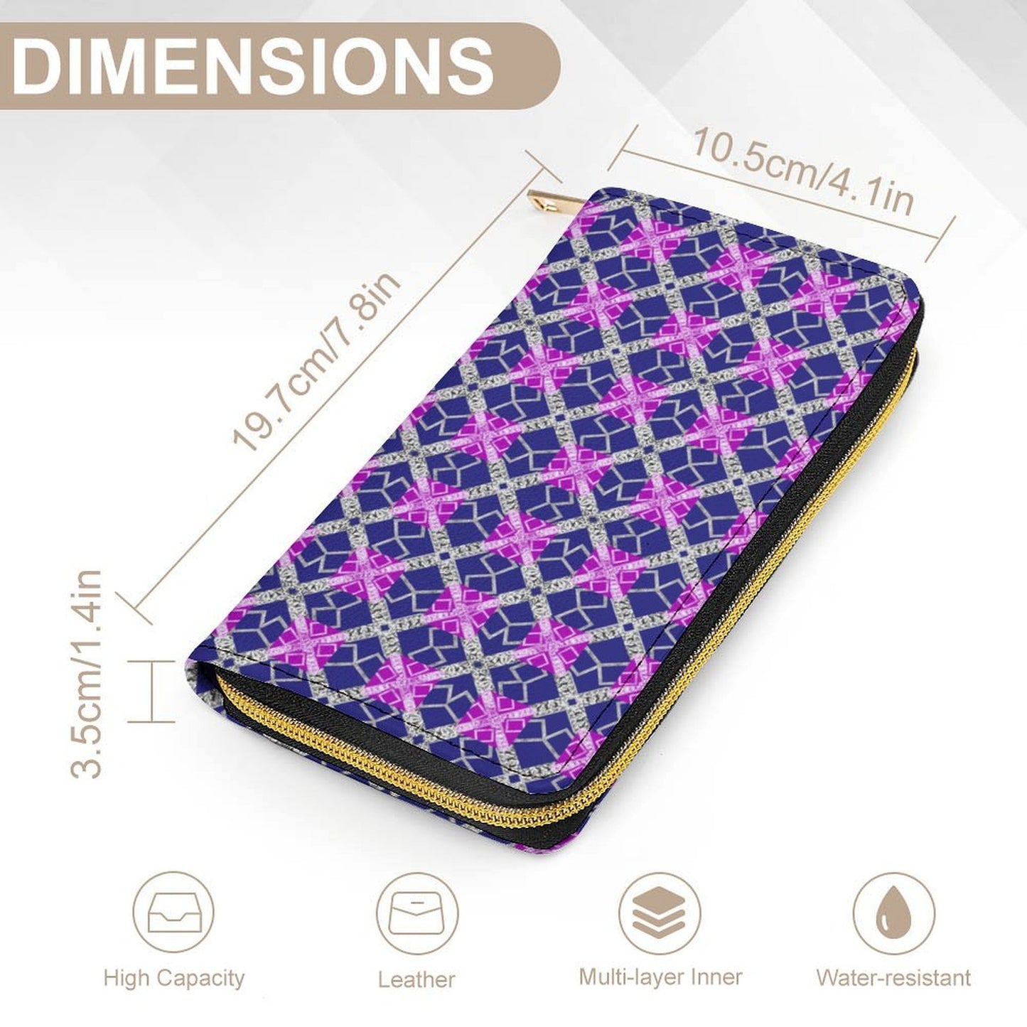 Leather Wallet with Zipper