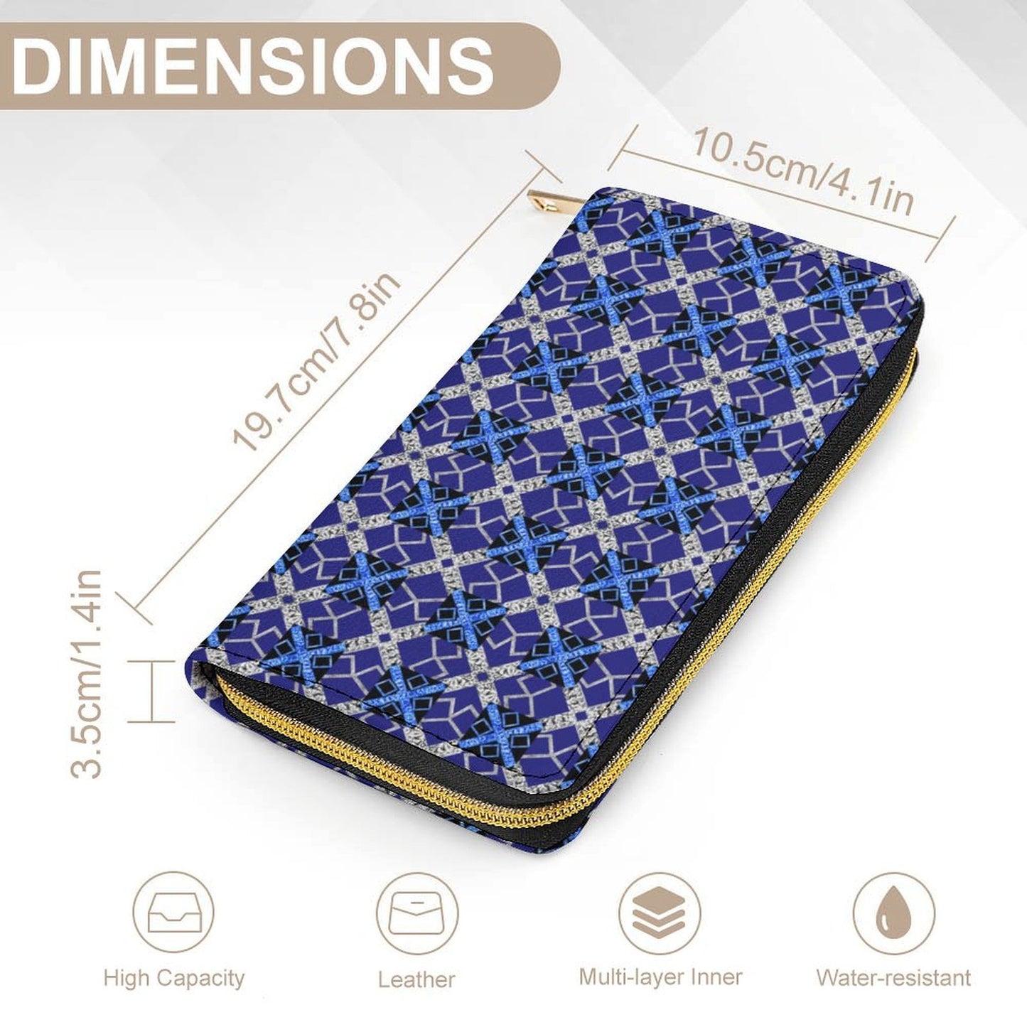 Leather Wallet with Zipper