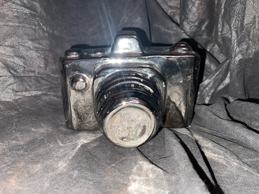 RENTAL FAUX SILVER CAMERA PROP CERAMIC