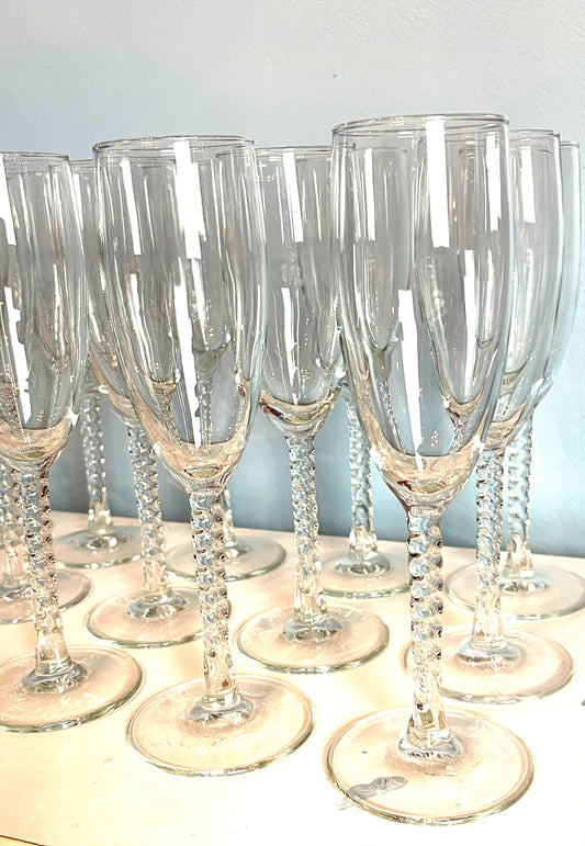 DRINKWARE RENTAL CHAMPAGNE GLASSES FORMAL ROPE DESIGN