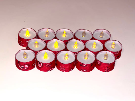 RENTAL RED FARMHOUSE CANDLE VOTIVES BATTERY