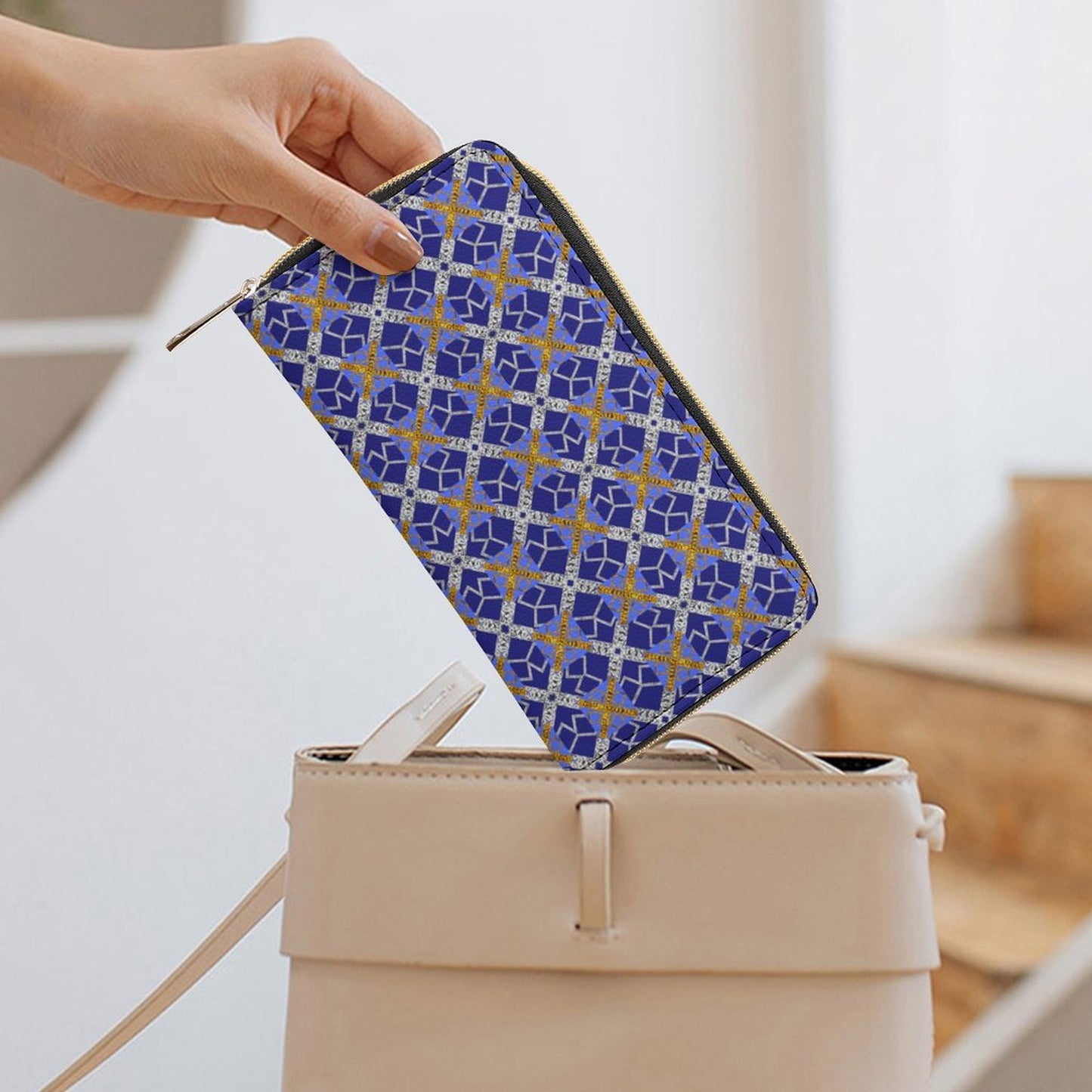 Leather Wallet with Zipper