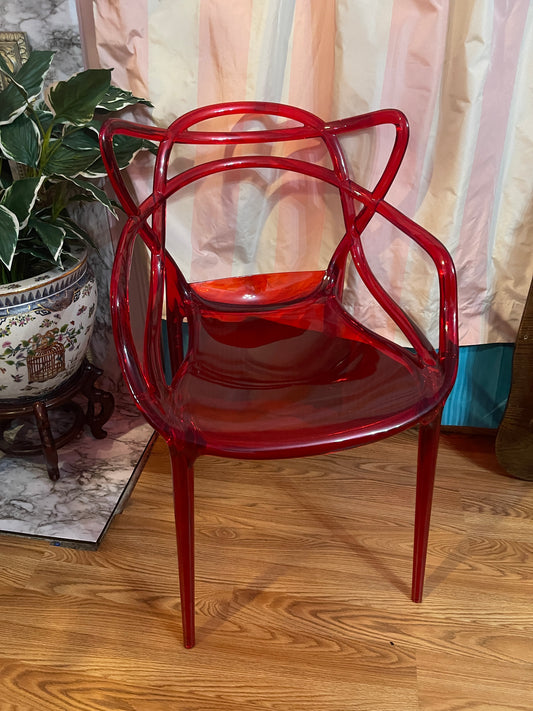 RENTAL RED MODERN ACRYLIC CHAIR