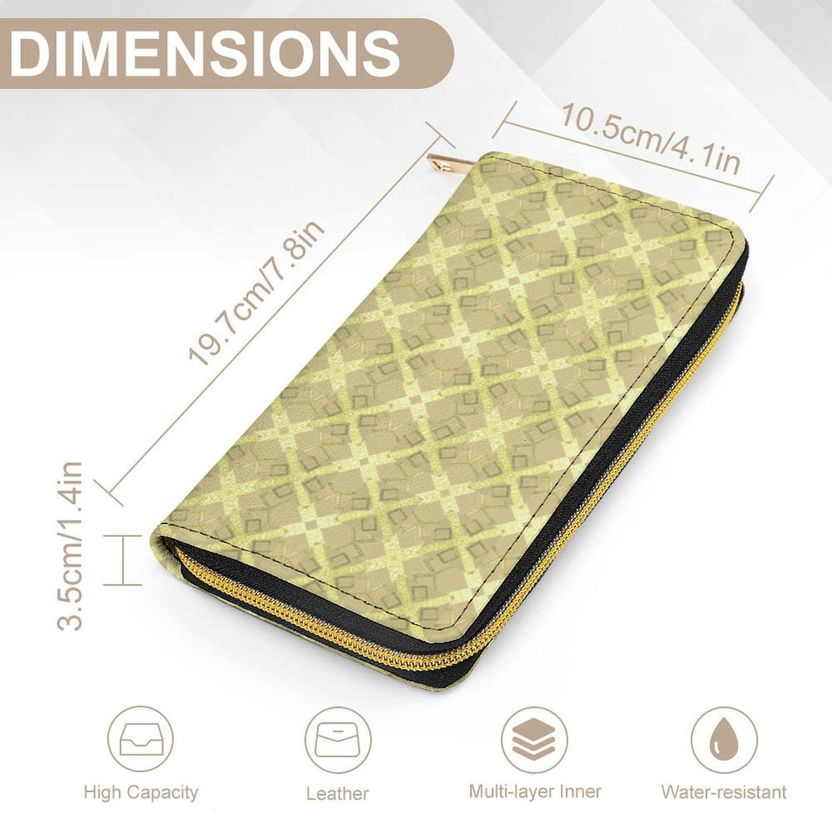 Leather Wallet with Zipper