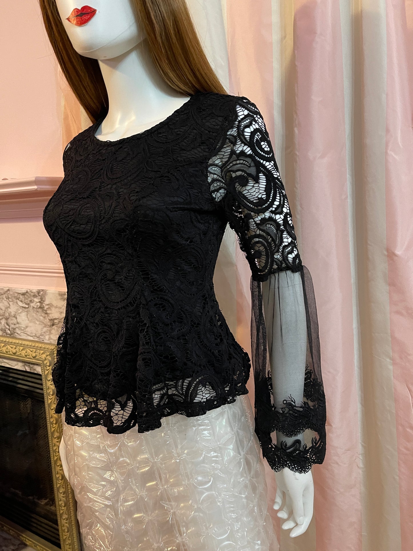 Black Lace Victorian Top & Bubble Skirt