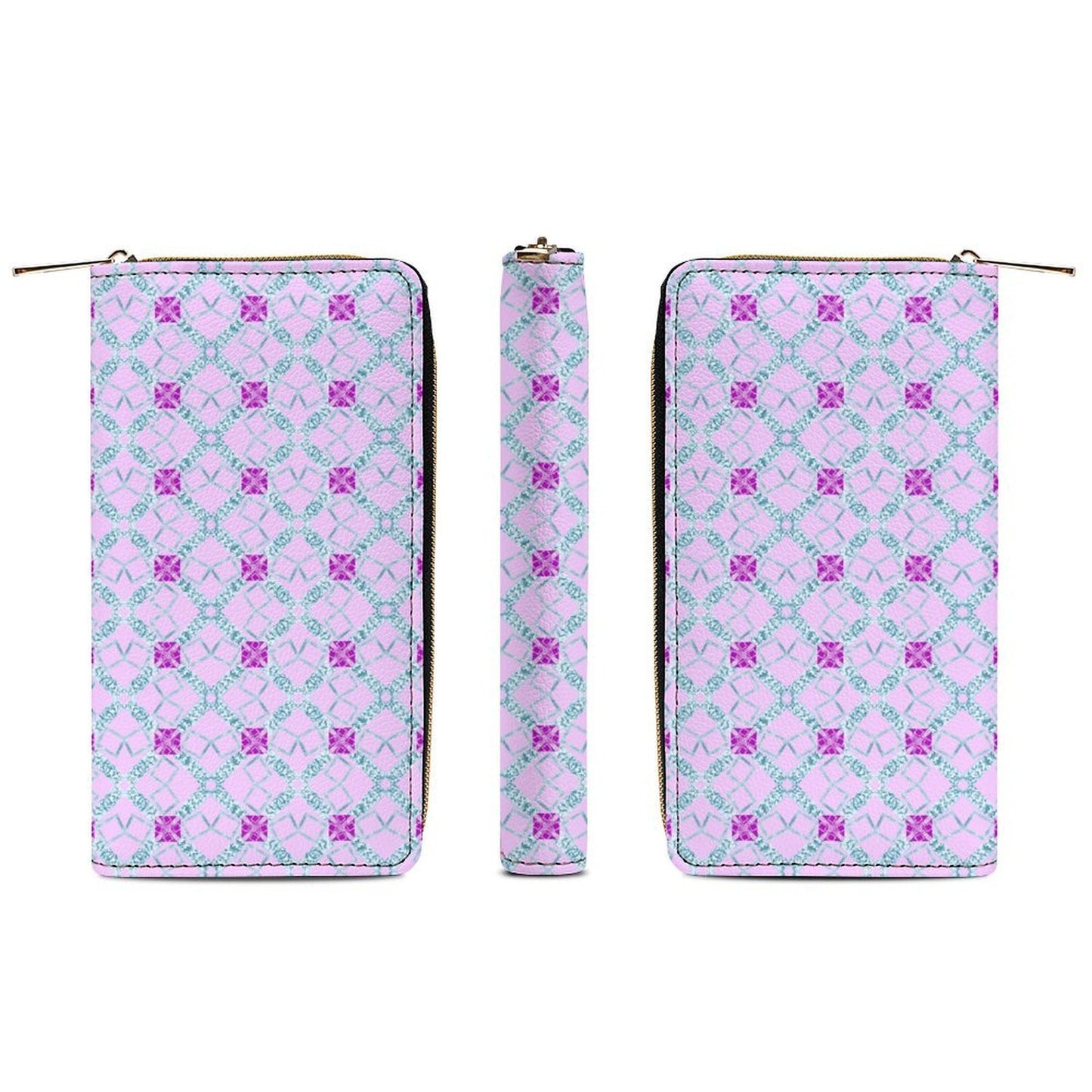 Leather Wallet with Zipper