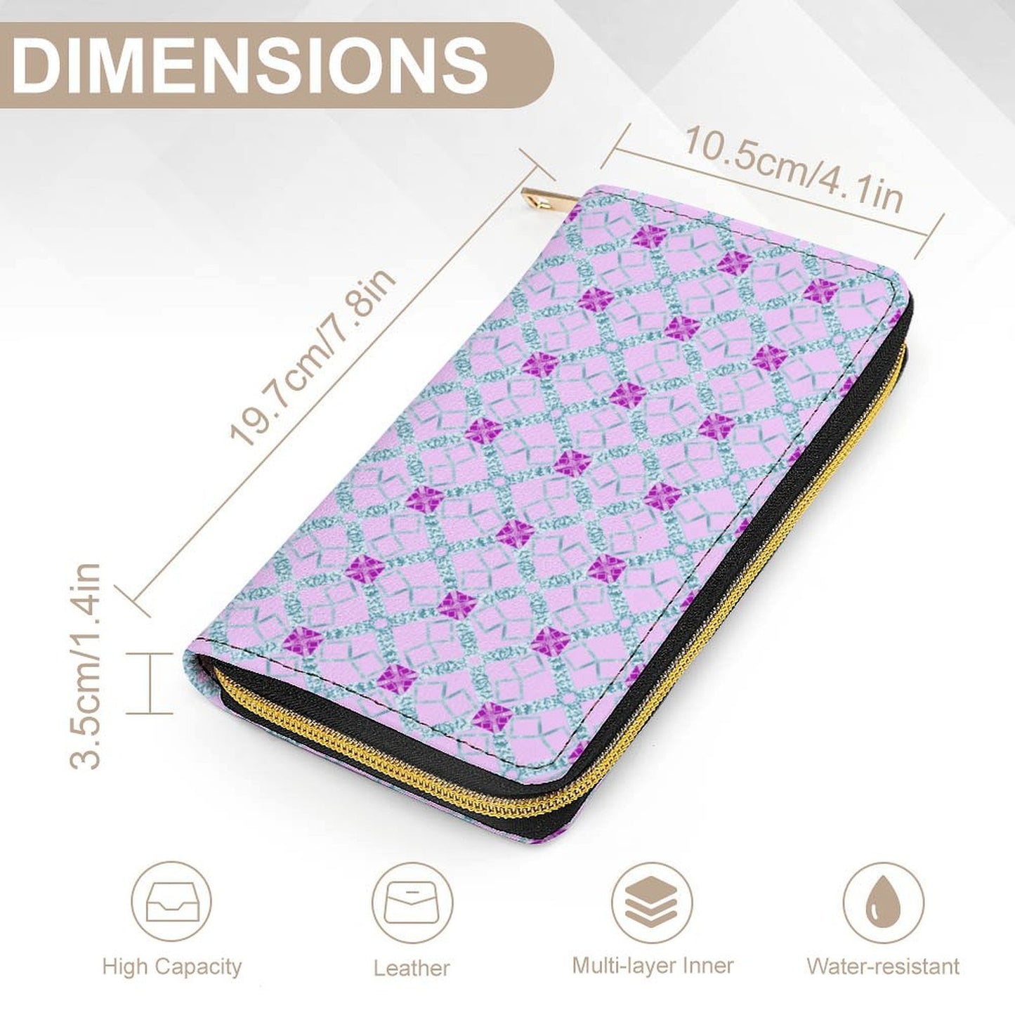 Leather Wallet with Zipper