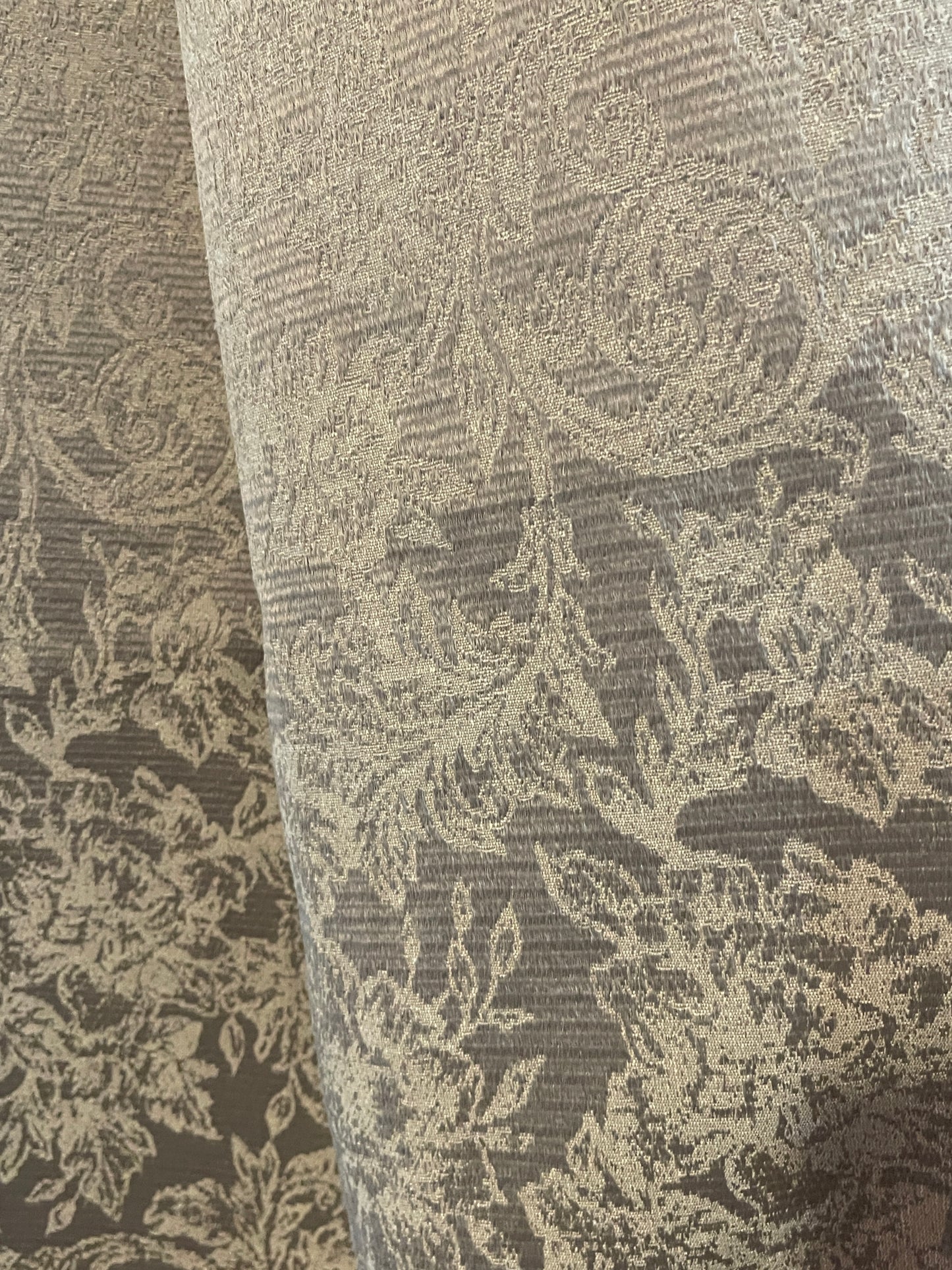 CURTAIN RENTAL TAN BEIGE GOLD BROCADE SATIN FLORAL BRIDGERTON FABRIC FRENCH VICTORIAN